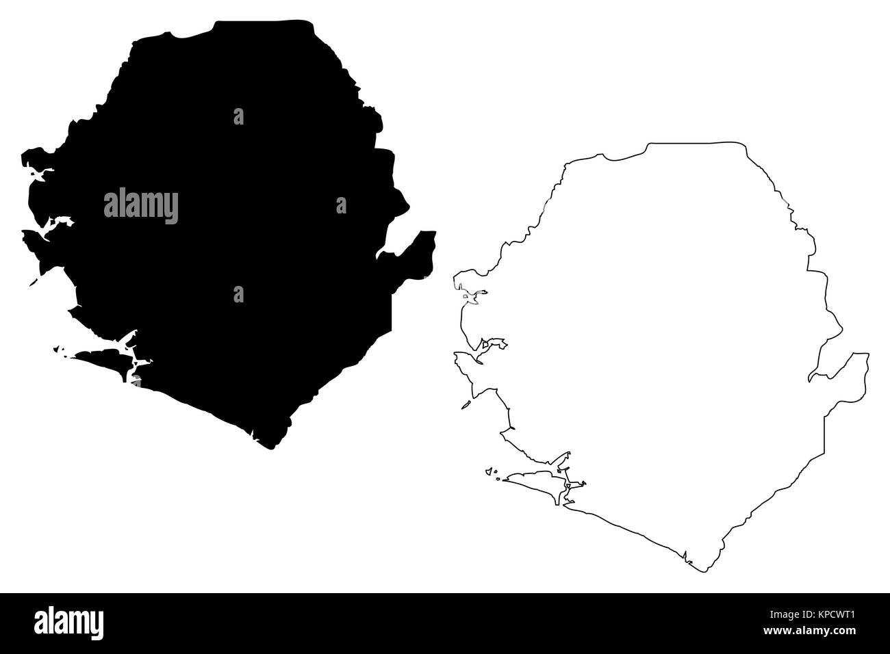 Sierra Leone map vector illustration, scribble sketch Republic of ...