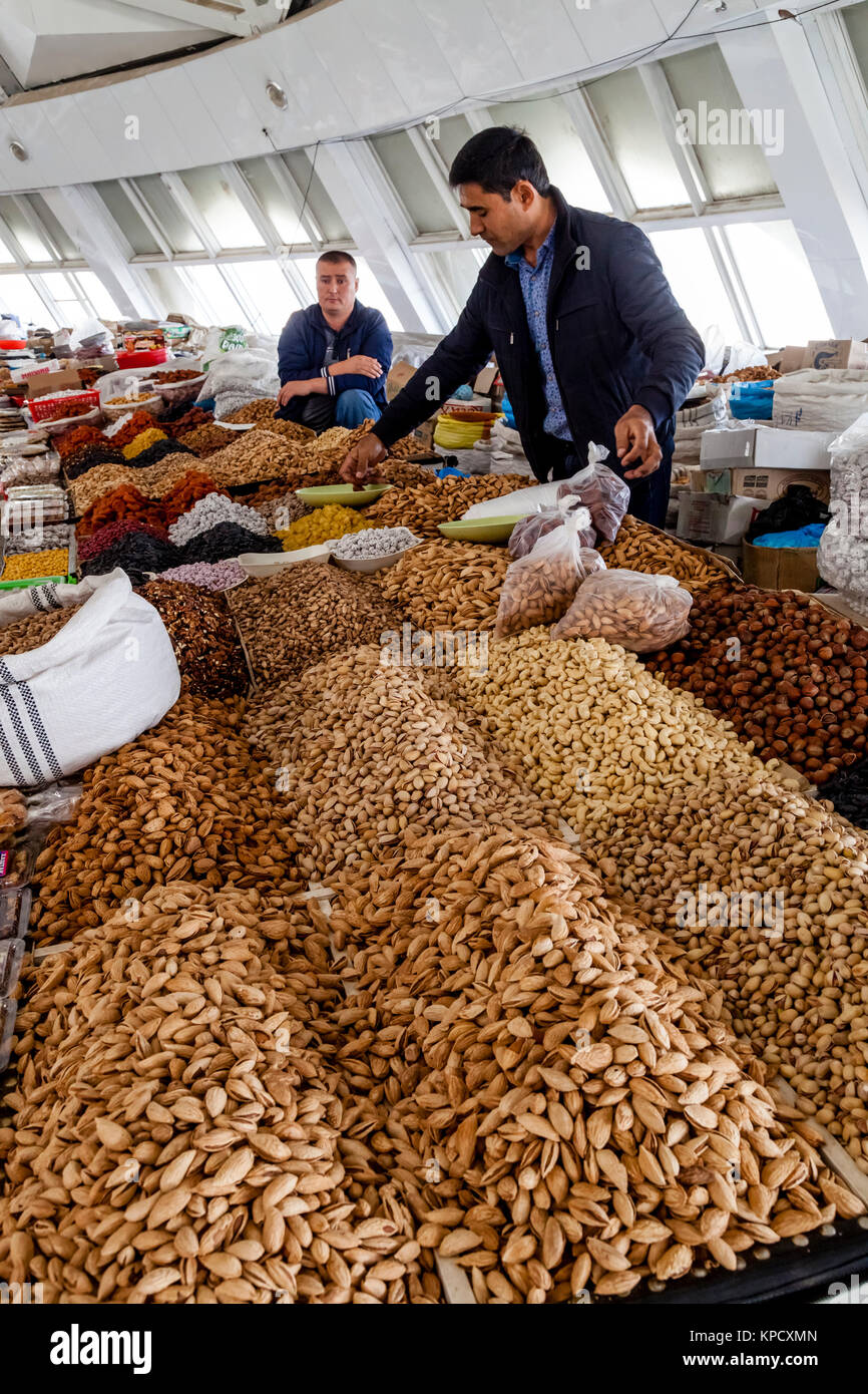 Dried Fruit and Nuts For Sale At The Chorsu Bazaar, Tashkent