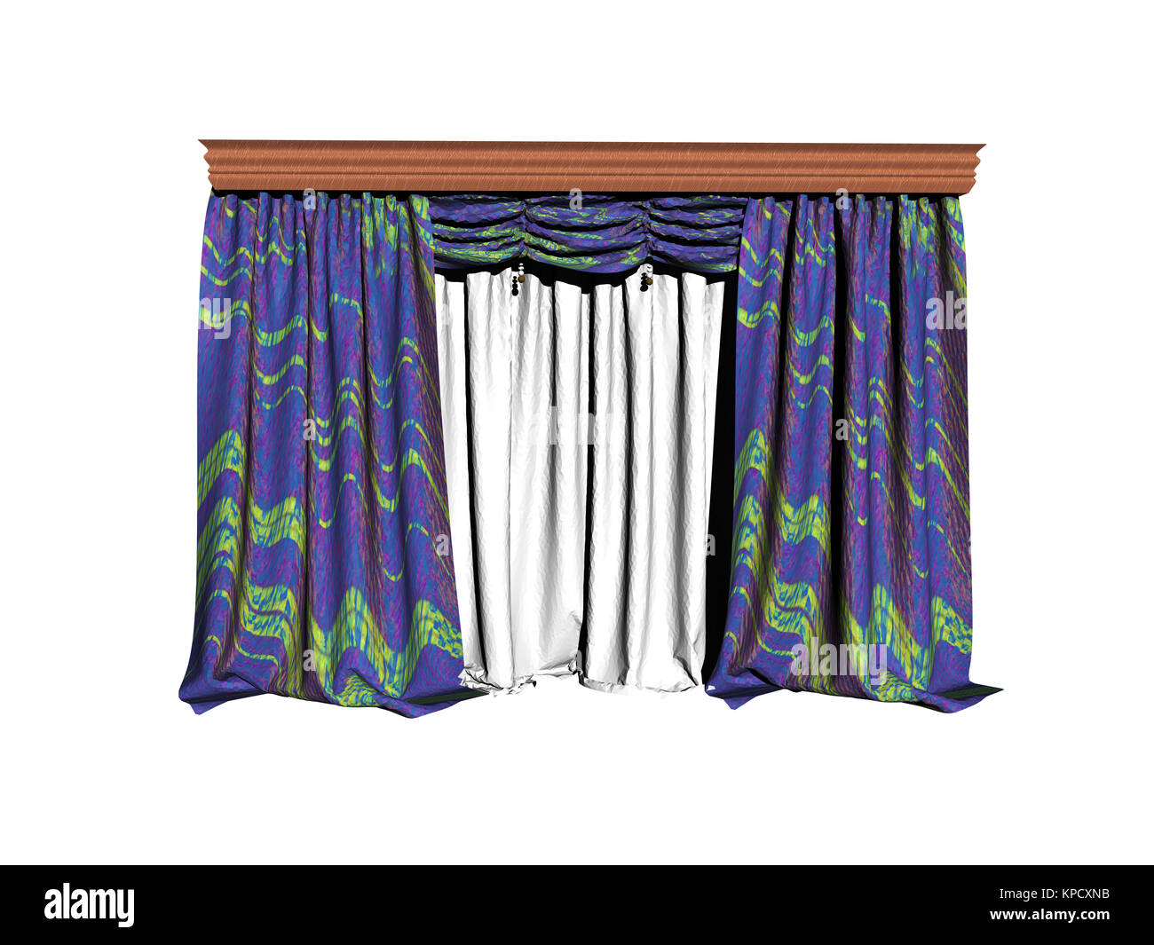 optional curtain with curtain Stock Photo