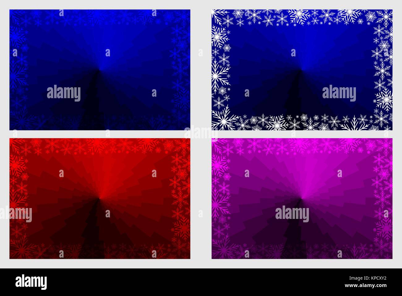 Snowflakes frame on abstract color background - winter vector pattern ...