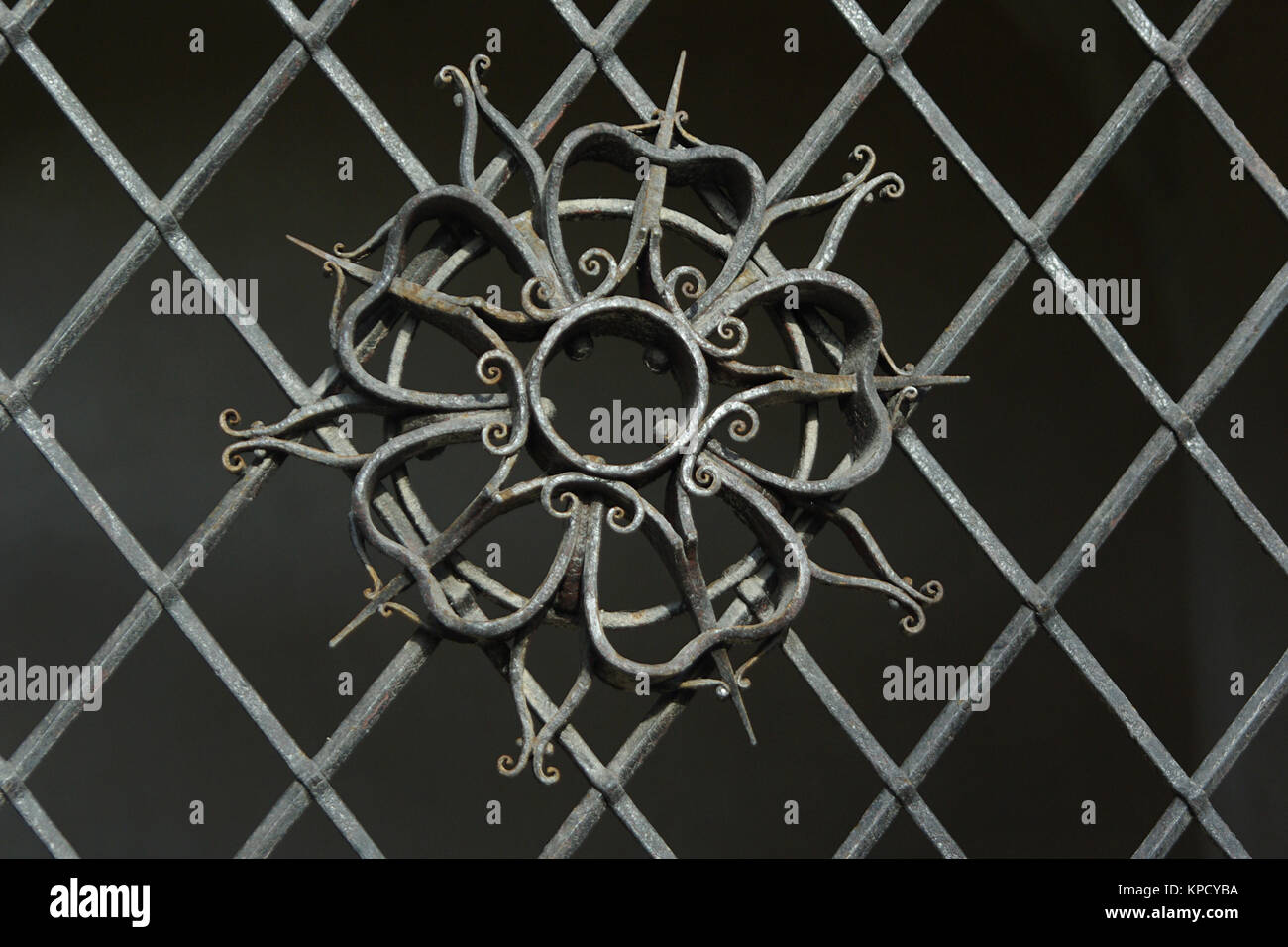 old iron ornament on a gate Stock Photo