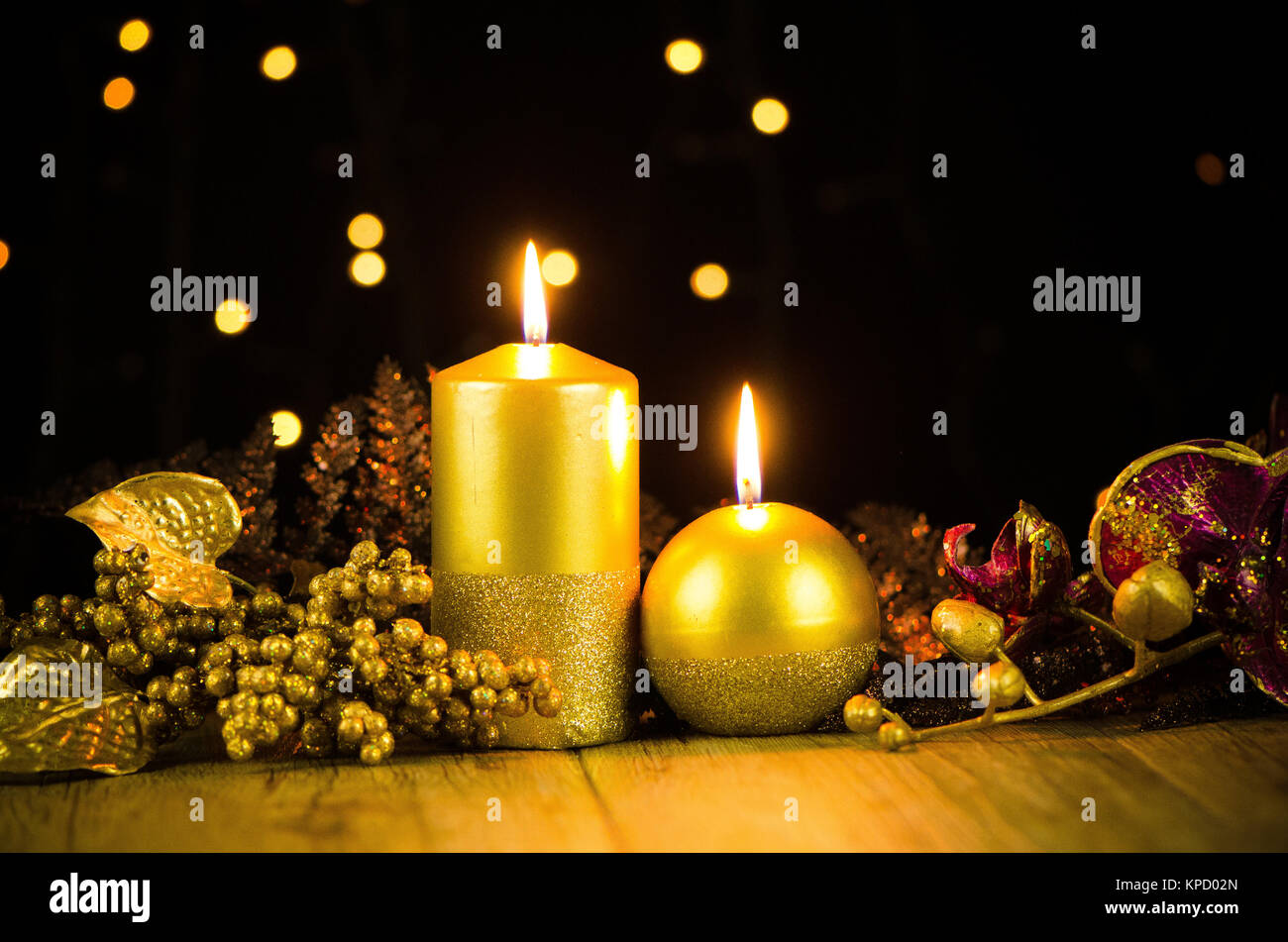 Christmas candles Stock Photo Alamy
