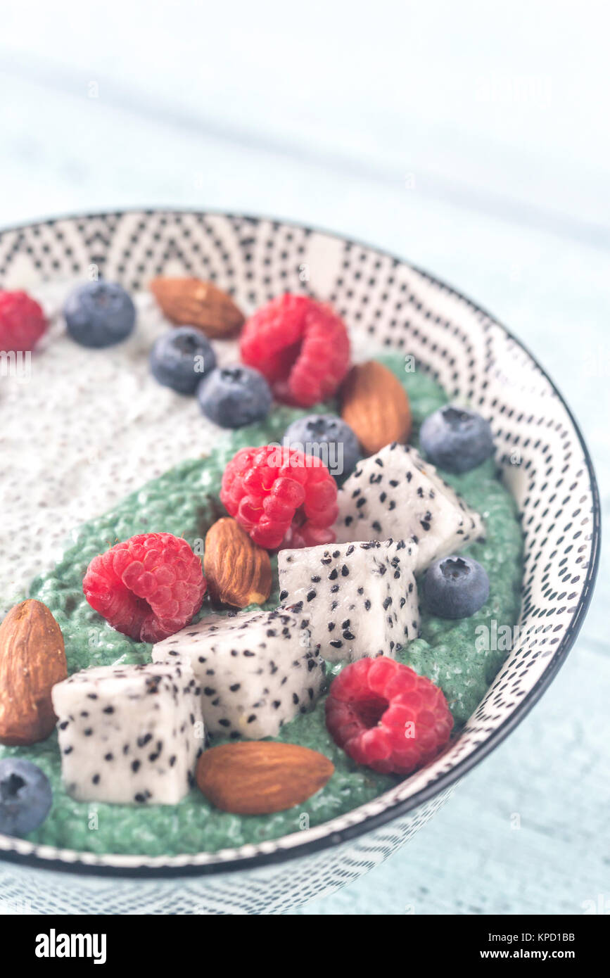 Bowl of pudding with superfoods Stock Photo Alamy