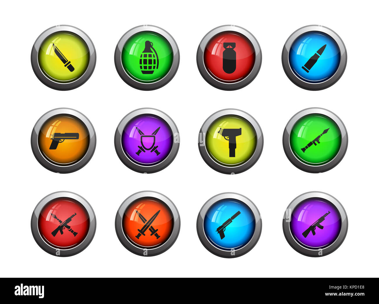 Weapon simply icons Stock Photo - Alamy