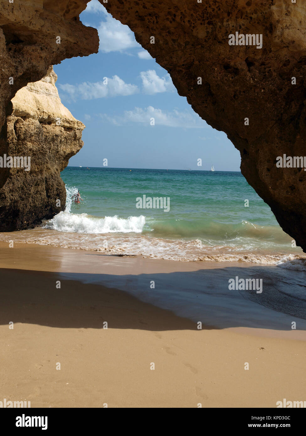Colorful rock cliffs of the Algarve in Portugal Stock Photo - Alamy
