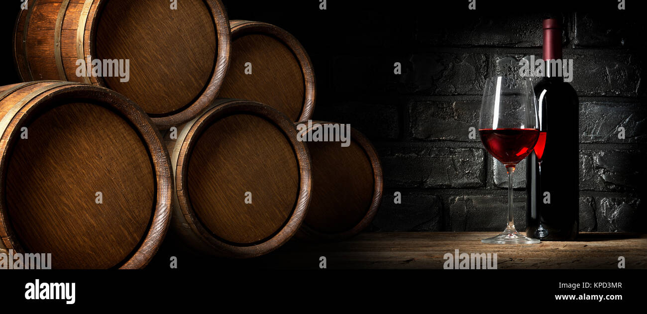 Red wine in cellar Stock Photo Alamy