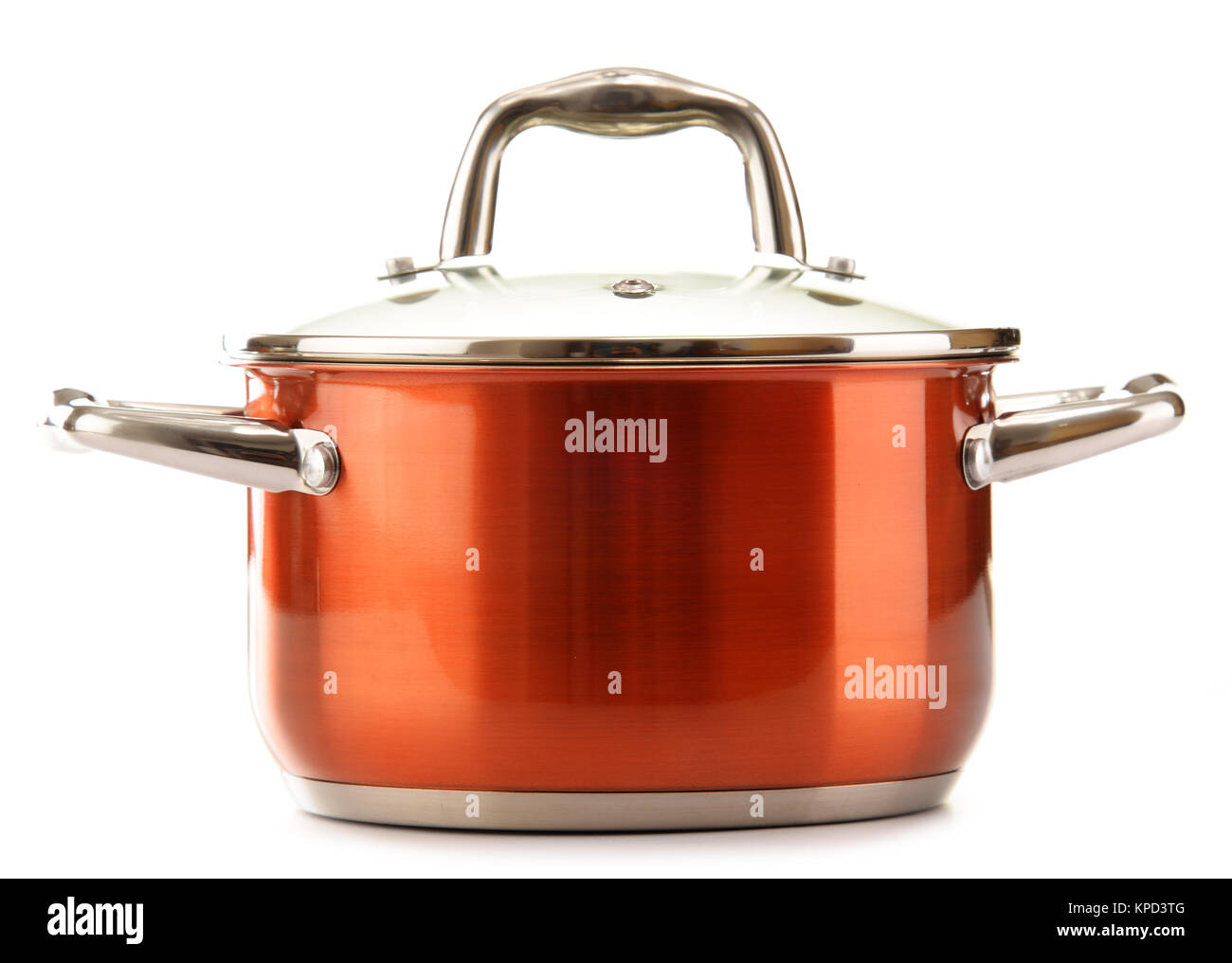 Steel pot isolated on white background Stock Photo Alamy