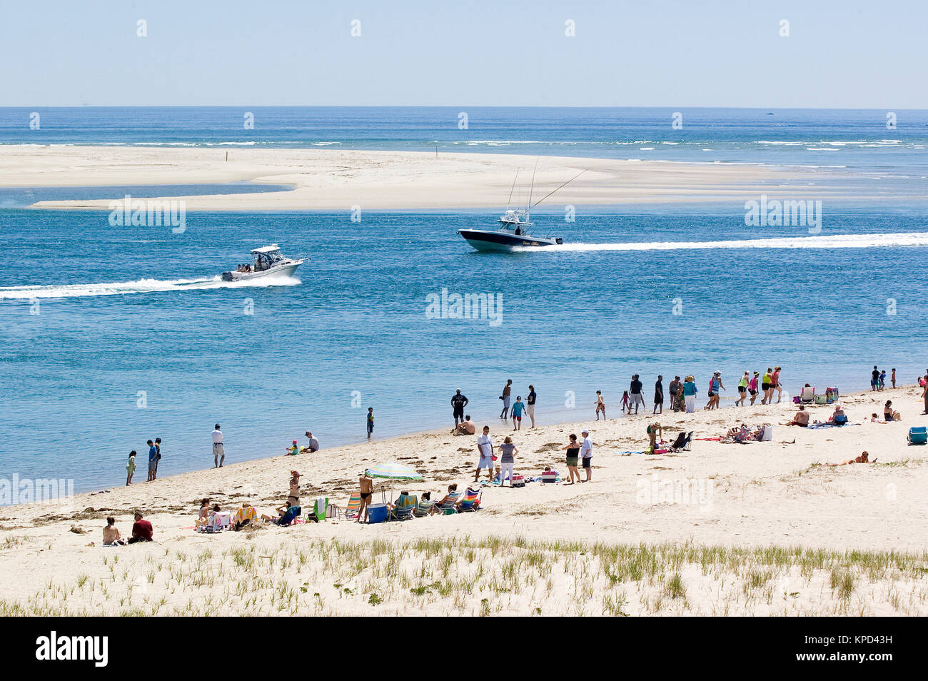 Lighthouse Beach -- Photographed from the bluff, Chatham, Massachusetts, USA on Cape Cod Stock Photo