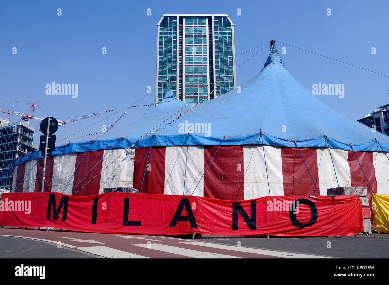 Circus tents in Milan, Italy Stock Photo
