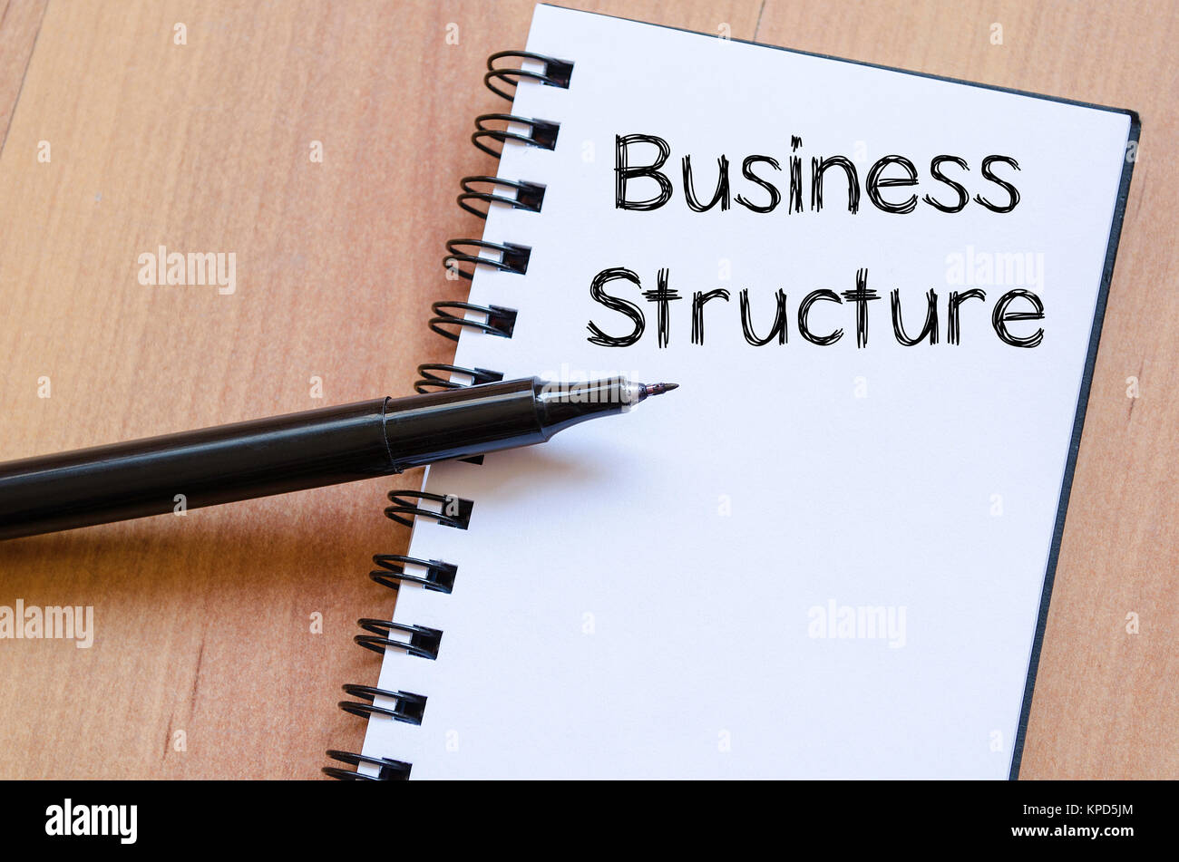 Business structure write on notebook Stock Photo Alamy