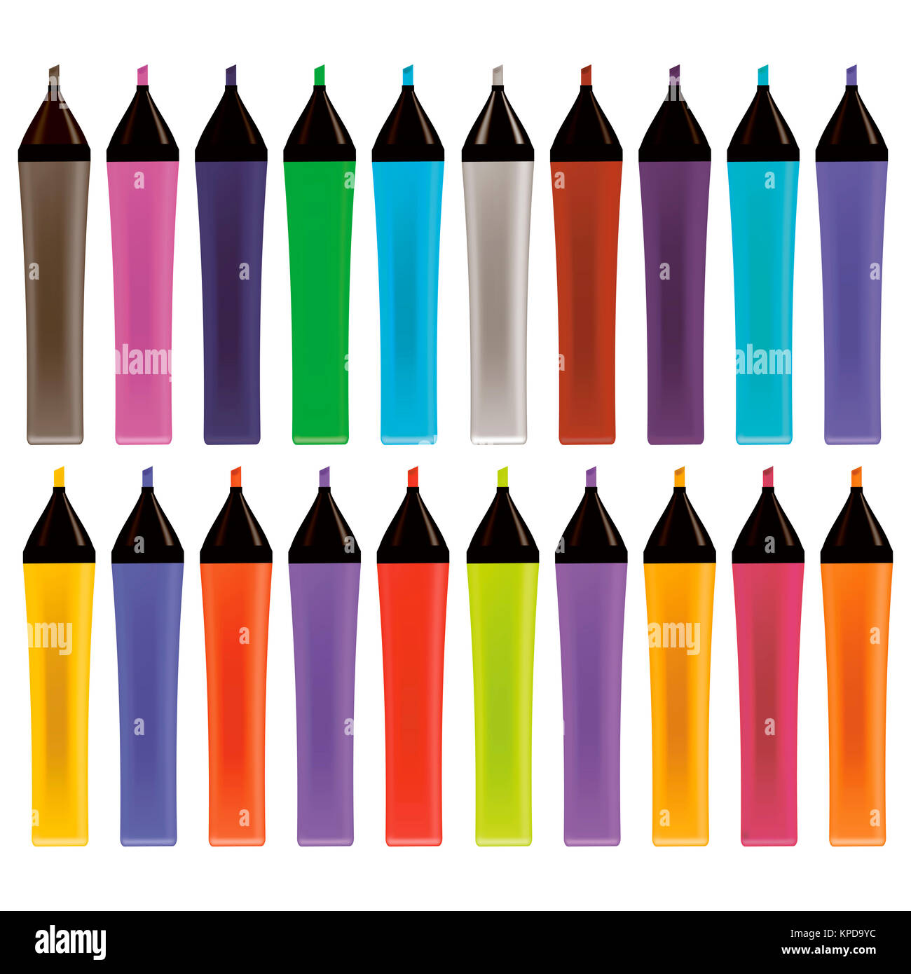 Set od Colorful Markers Stock Photo