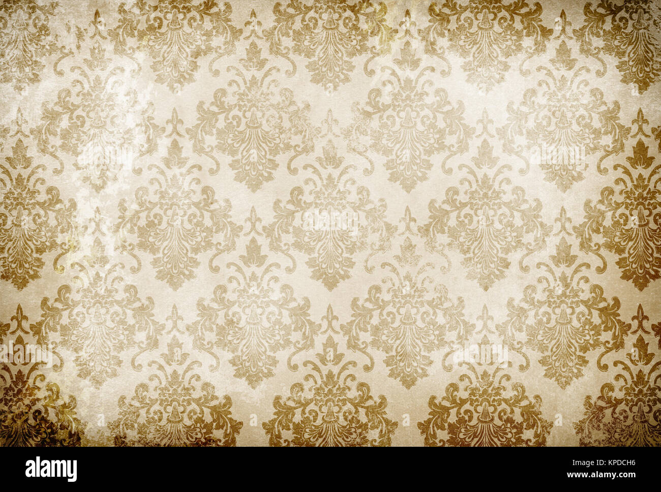 Old grunge paper background with old-fashioned floral ornament Stock ...