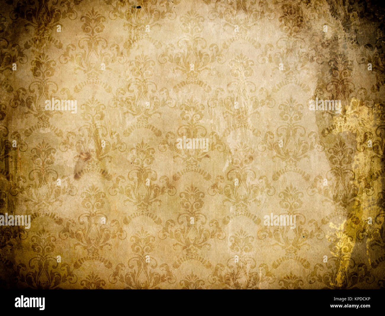 Grunge paper background with vintage floral patterns Stock Photo - Alamy