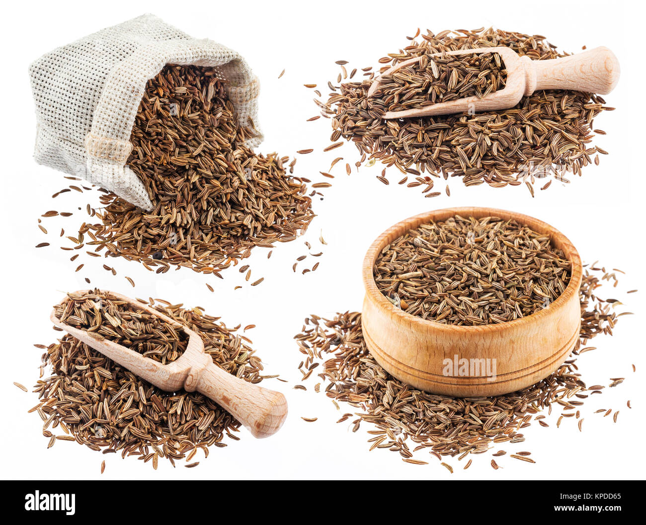 Cumin or caraway seeds isolated on white background. Collection Stock Photo