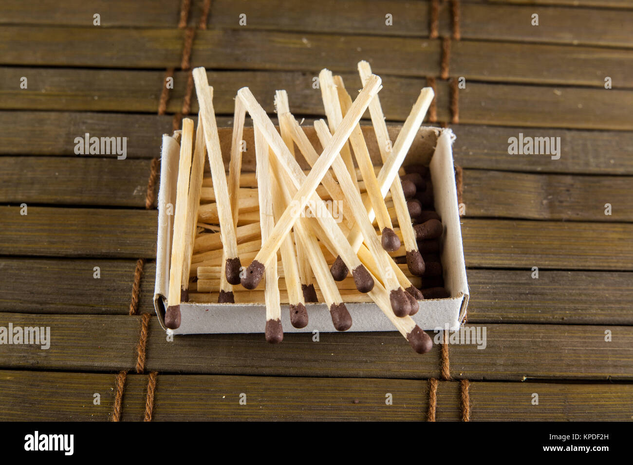 Some Stick Matches on a Wooden Table Stock Photo - Image of still,  vertical: 119307036