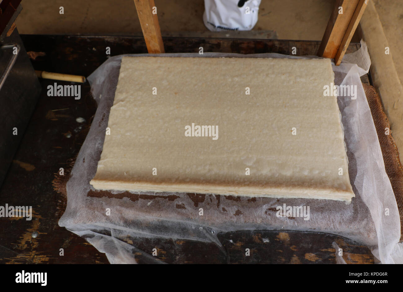 Hand made fresh hemp paper Stock Photo Alamy