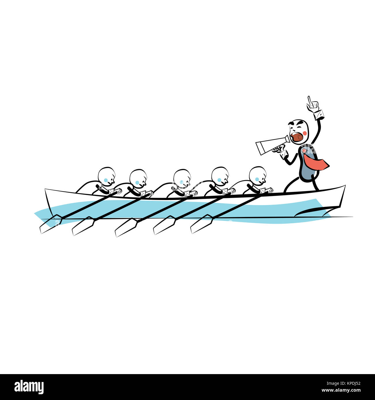 Leader teamwork business concept boat rowers Stock Photo Alamy