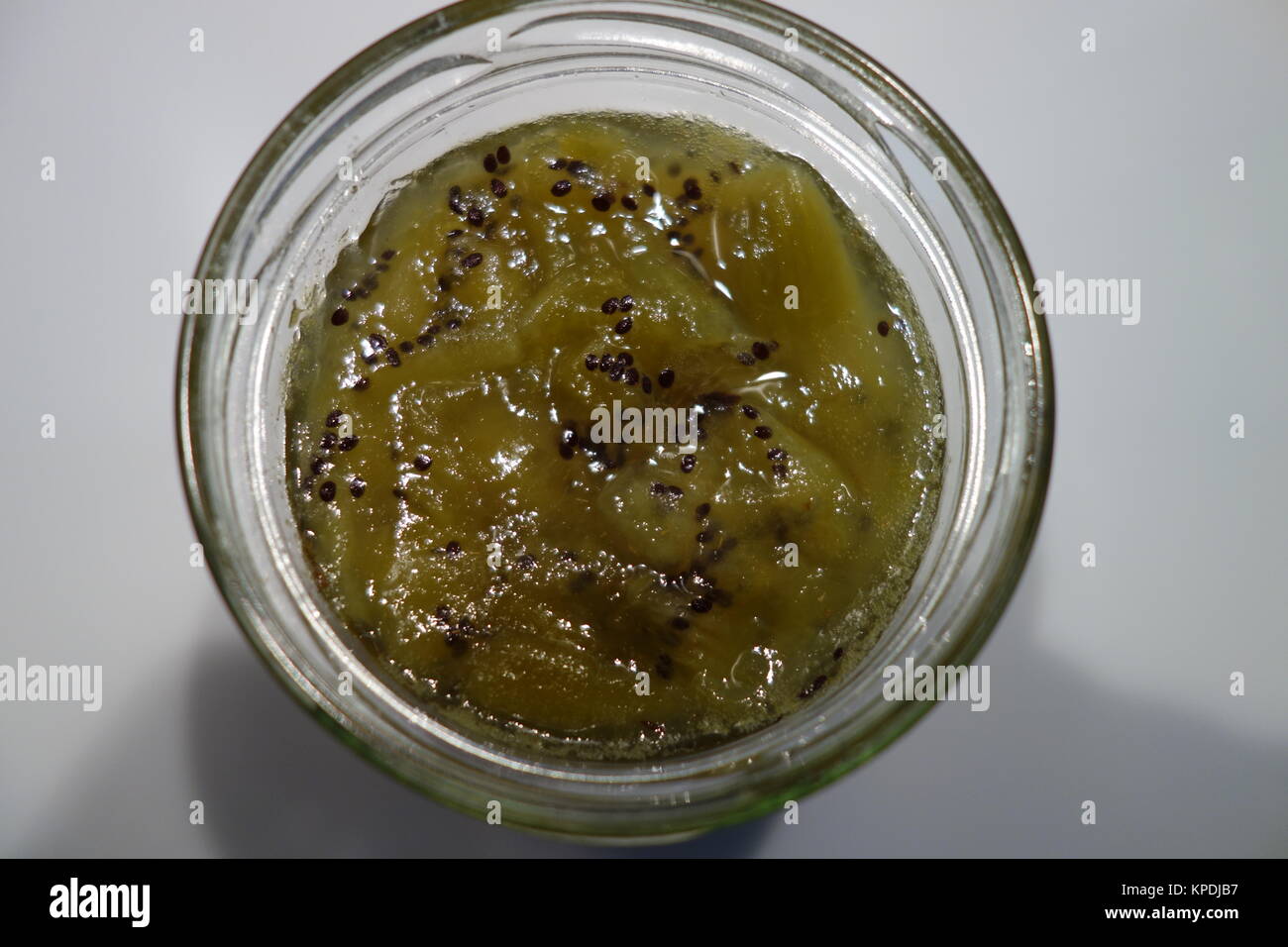 kiwimarmelade in glass Stock Photo - Alamy