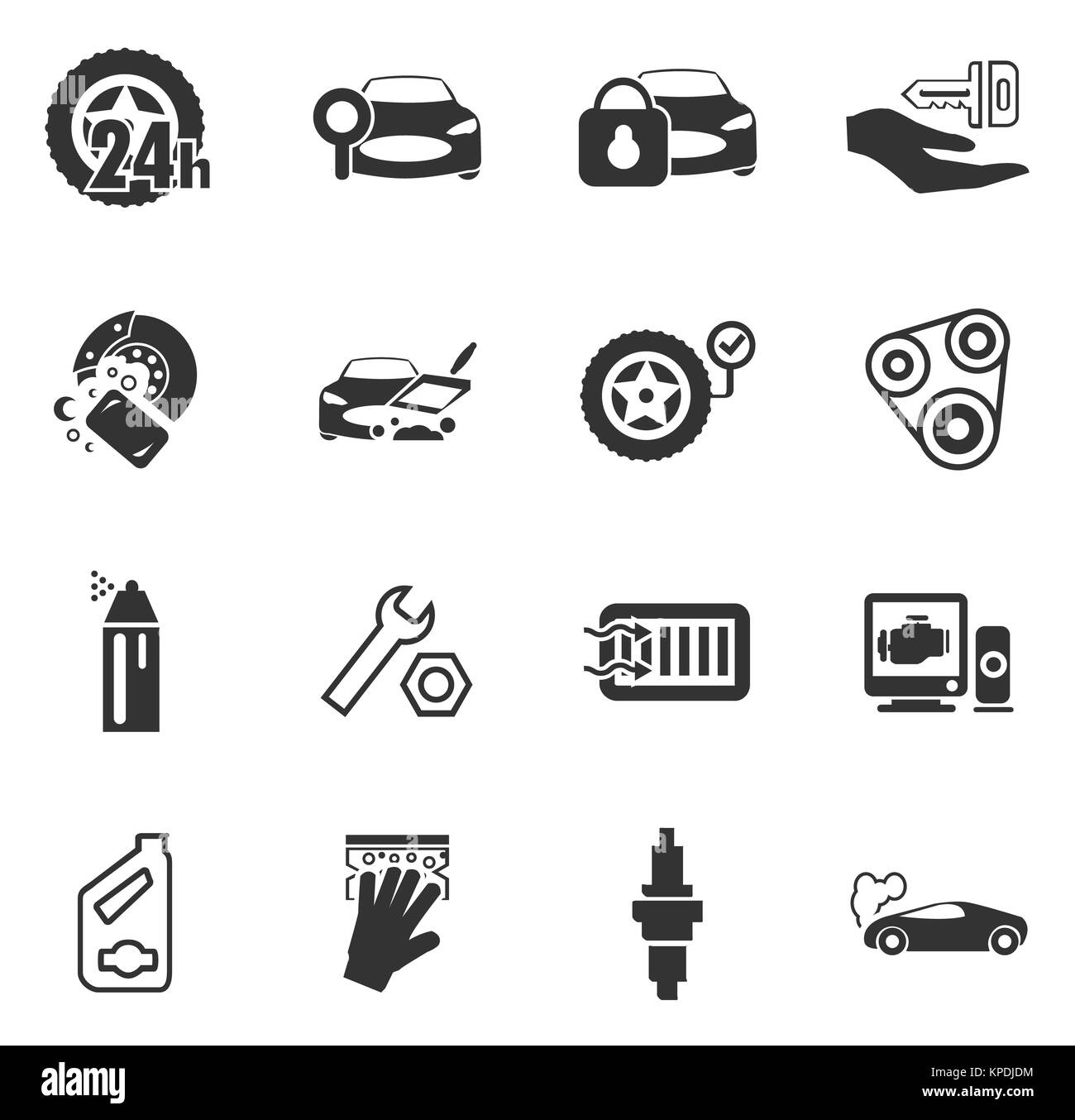 Car shop icons set Stock Photo