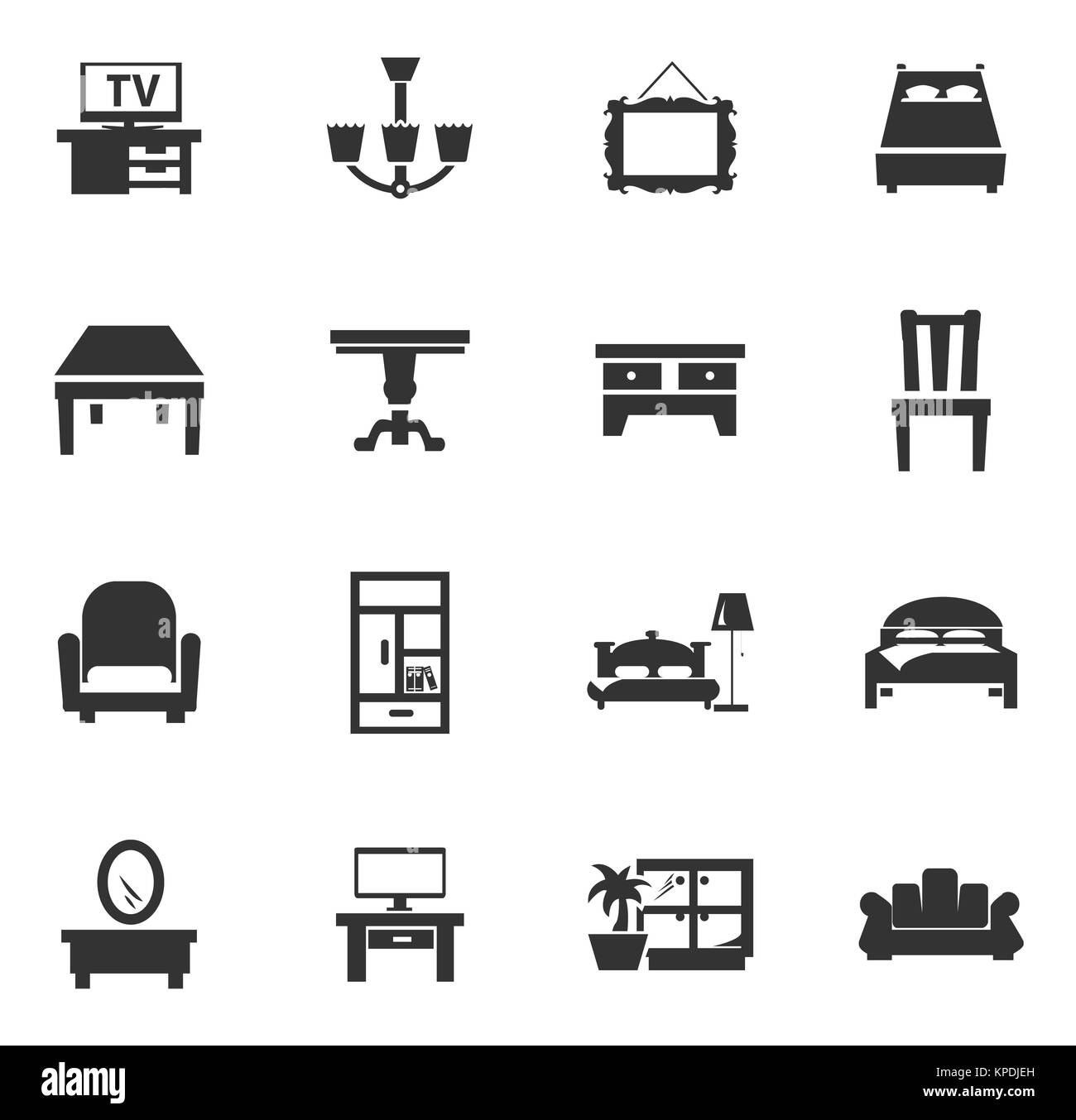 Furniture vector icons set Stock Photo - Alamy