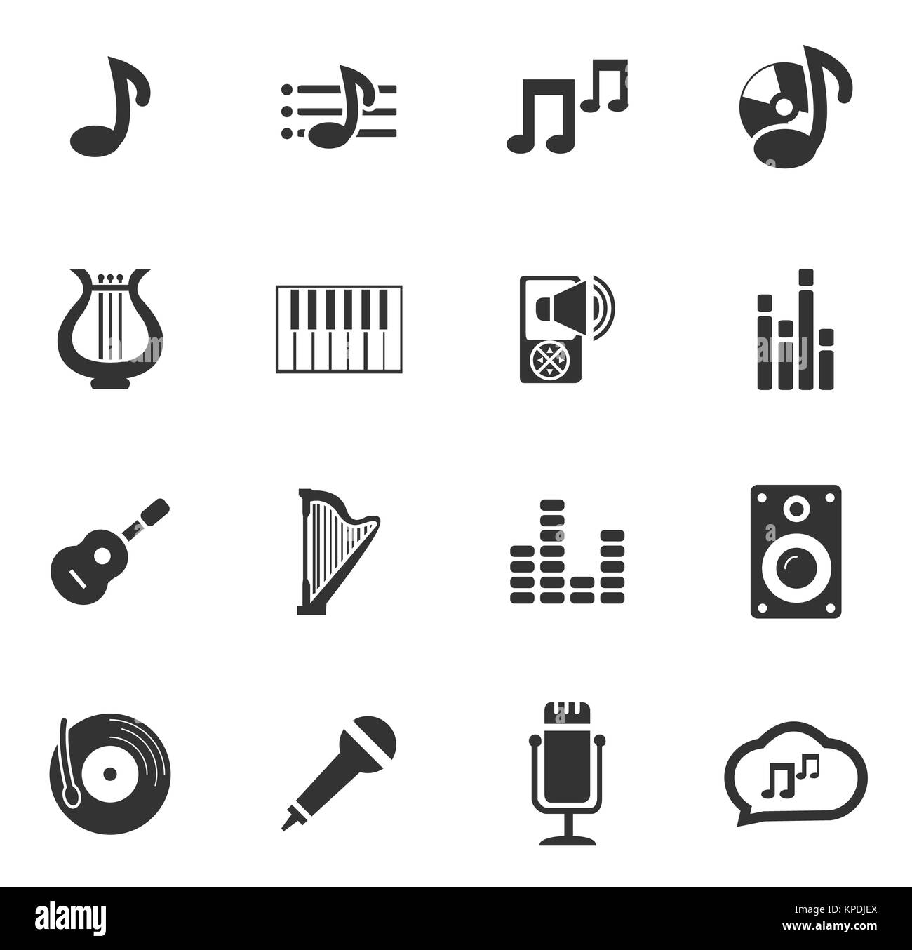 Music icons set Stock Photo Alamy