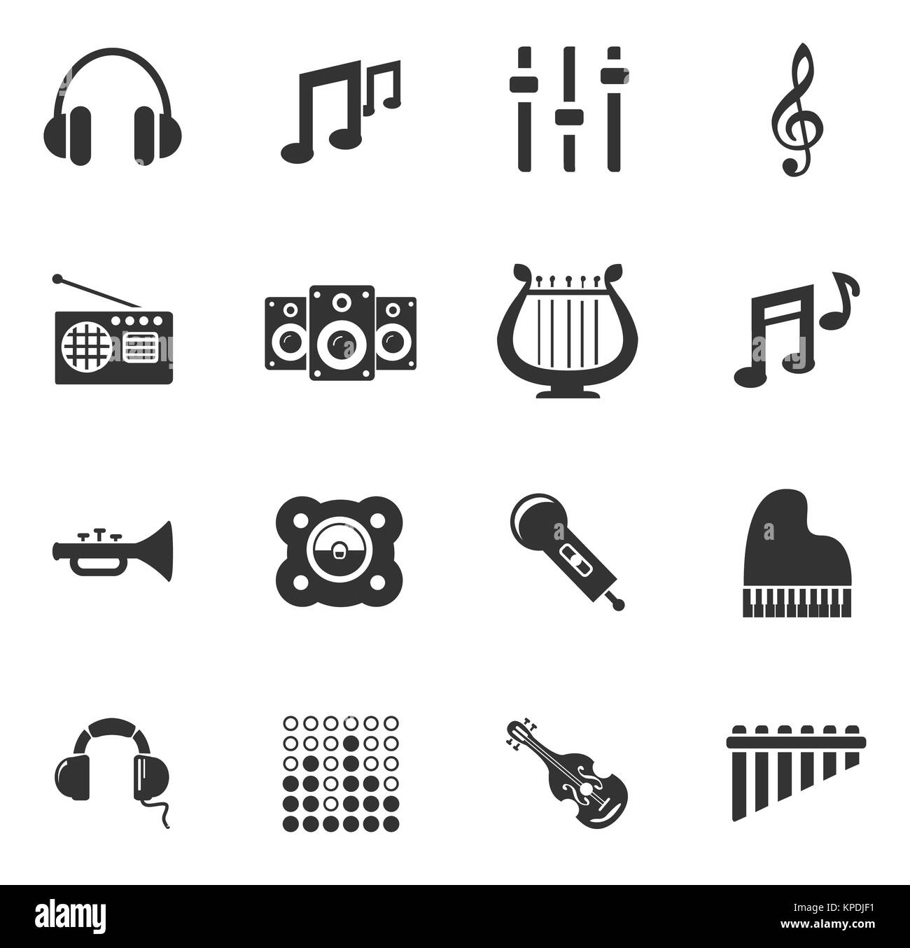 Music icons set Stock Photo Alamy