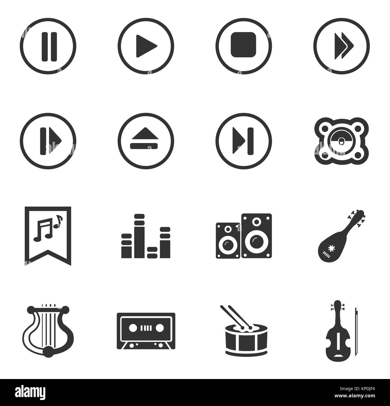 Music icons set Stock Photo Alamy