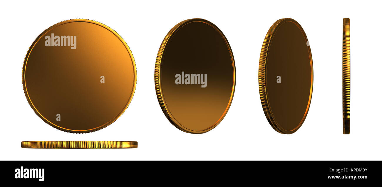Gold coins three dimension Stock Photo Alamy