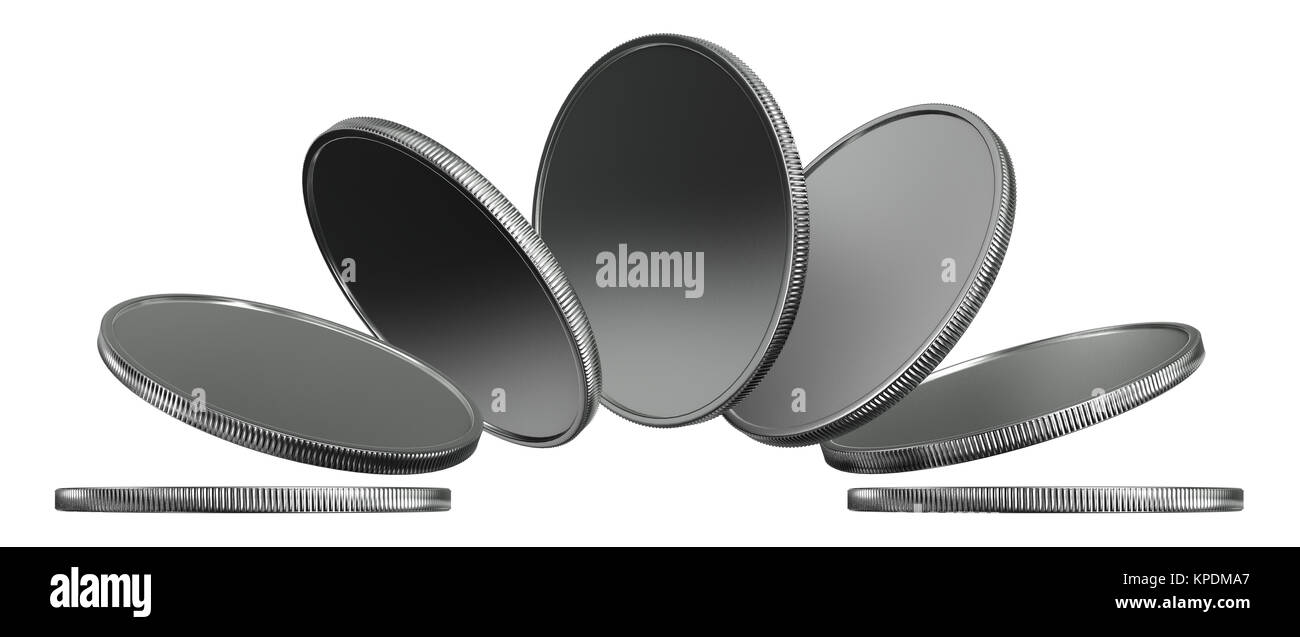 Silver coin turning around Stock Photo Alamy