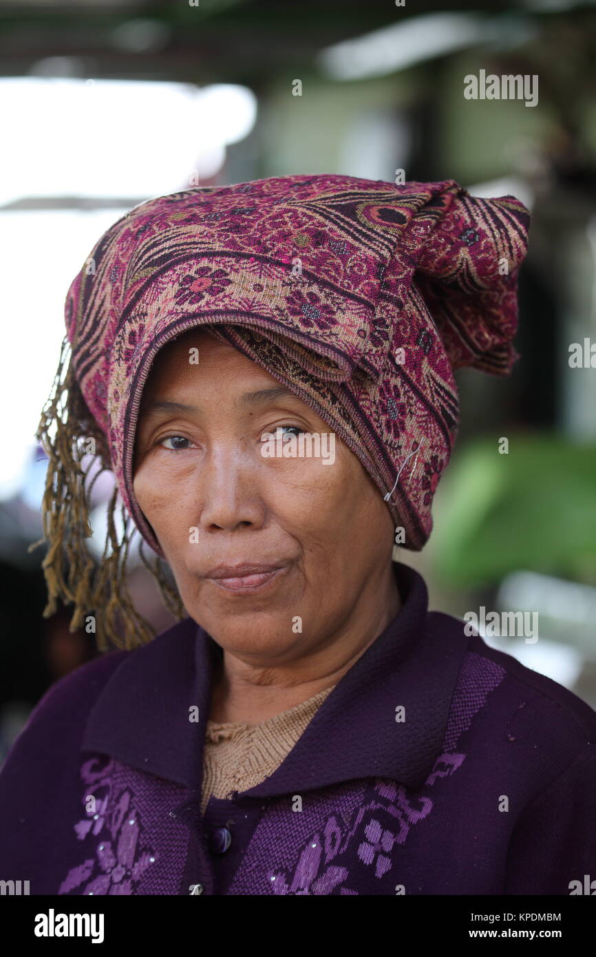 Old woman in Myanmar Stock Photo