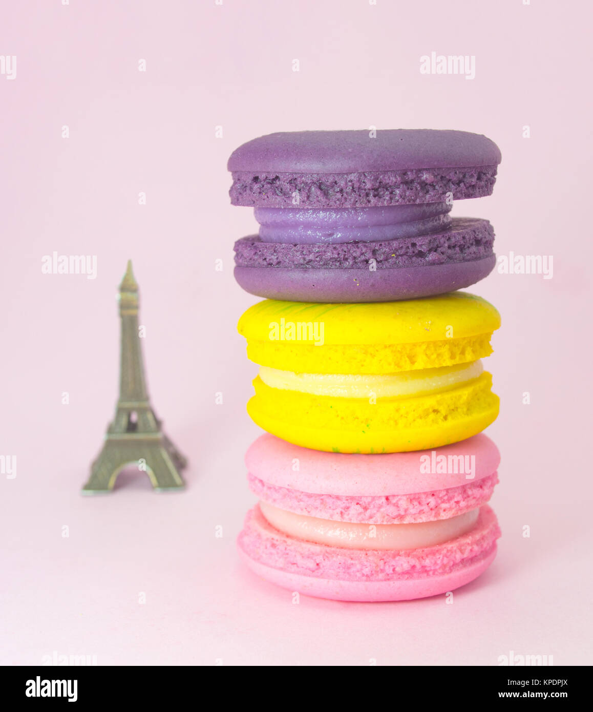 macarons and Eiffel Tower Stock Photo