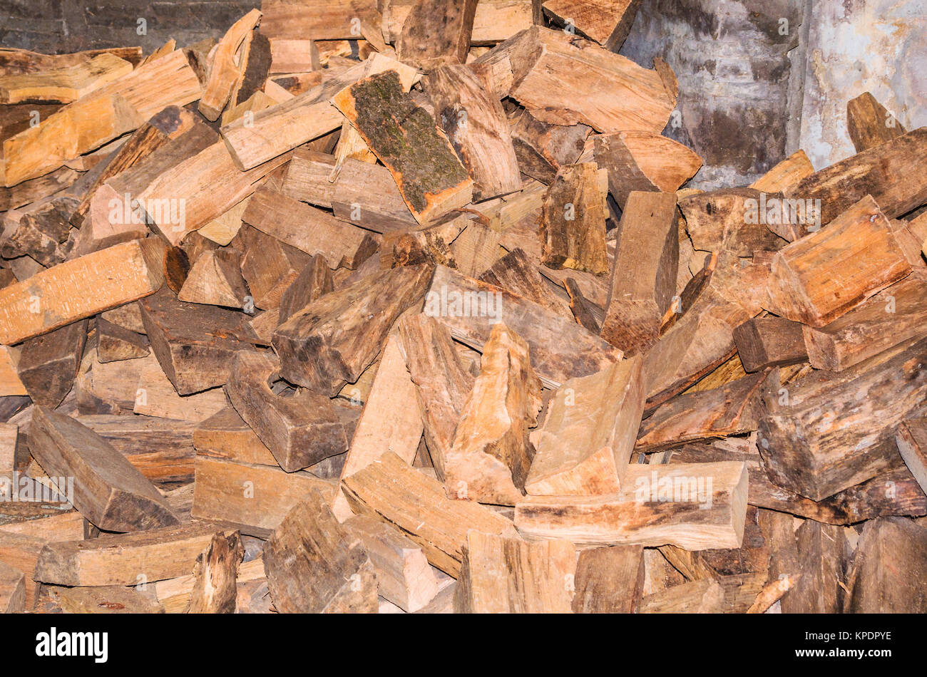 big pile of firewood Stock Photo