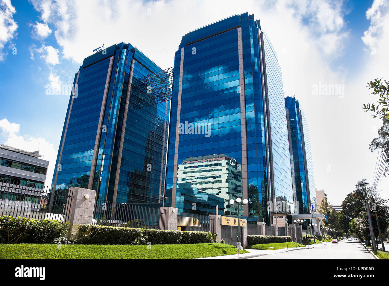 GUATEMALA CITY, GUATEMALA-DEC 25, 2015: Government Buildings & Views Of The Capital Ahead Of National elections at The Euro Plaza business center on D Stock Photo