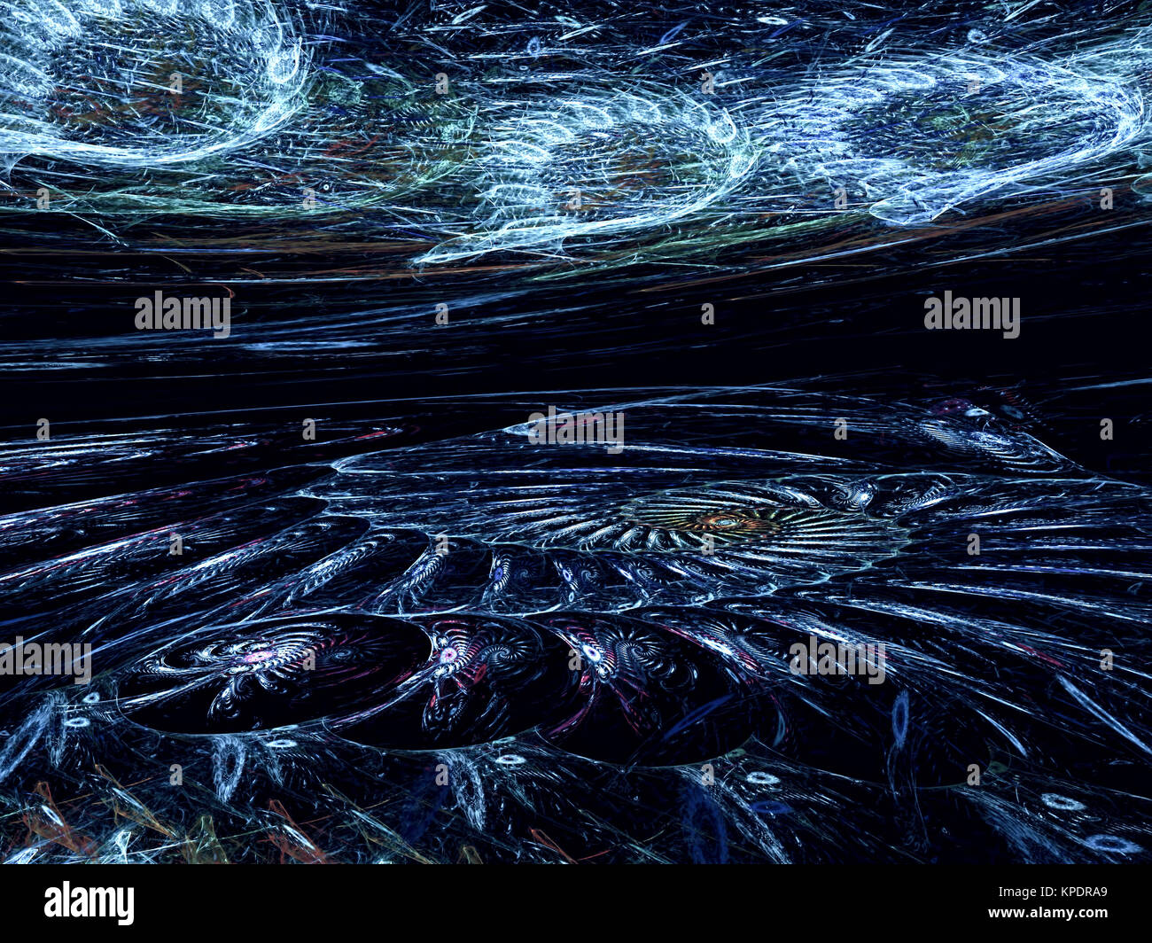 Abstract digitally generated image dark spiral background Stock Photo