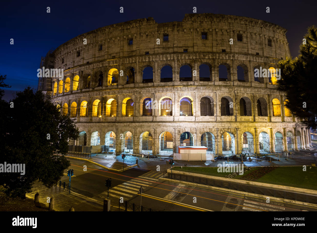Colosseum at Night Stock Photo