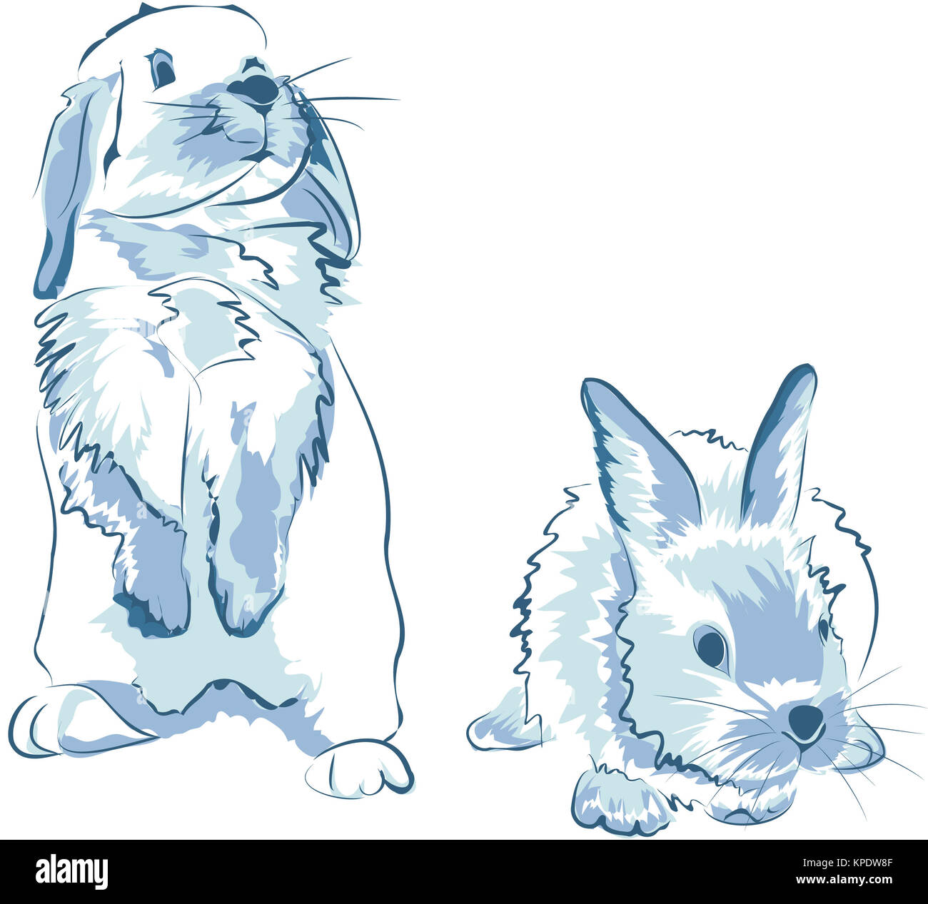 funny blue rabbits Stock Photo - Alamy