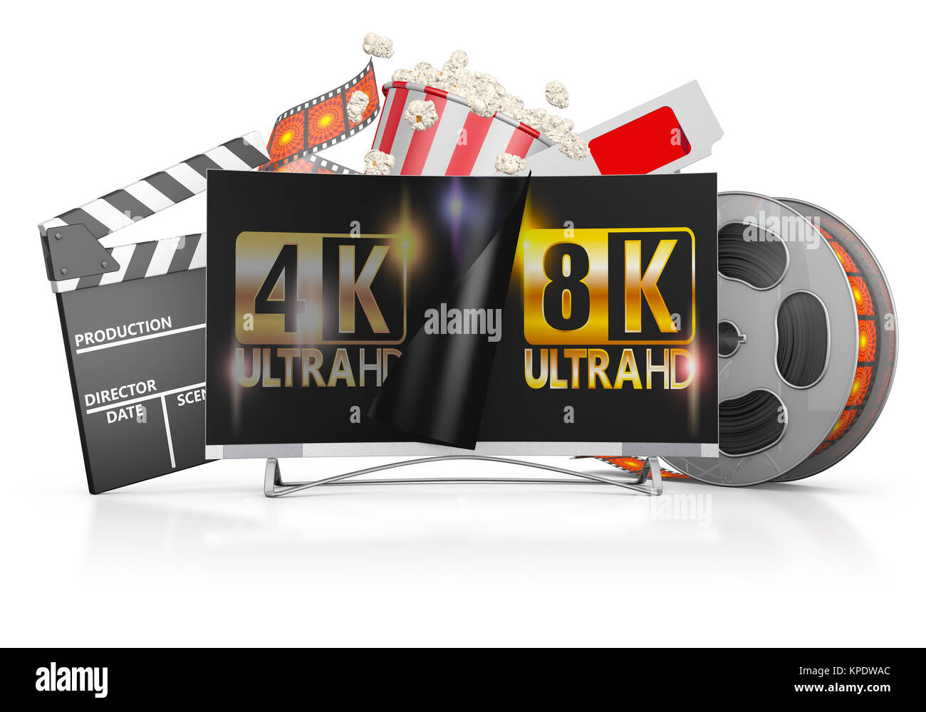 TV and film strip Stock Photo