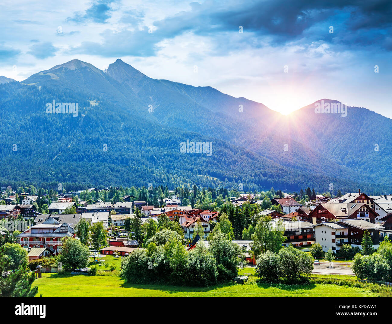 Beautiful mountainous village Stock Photo