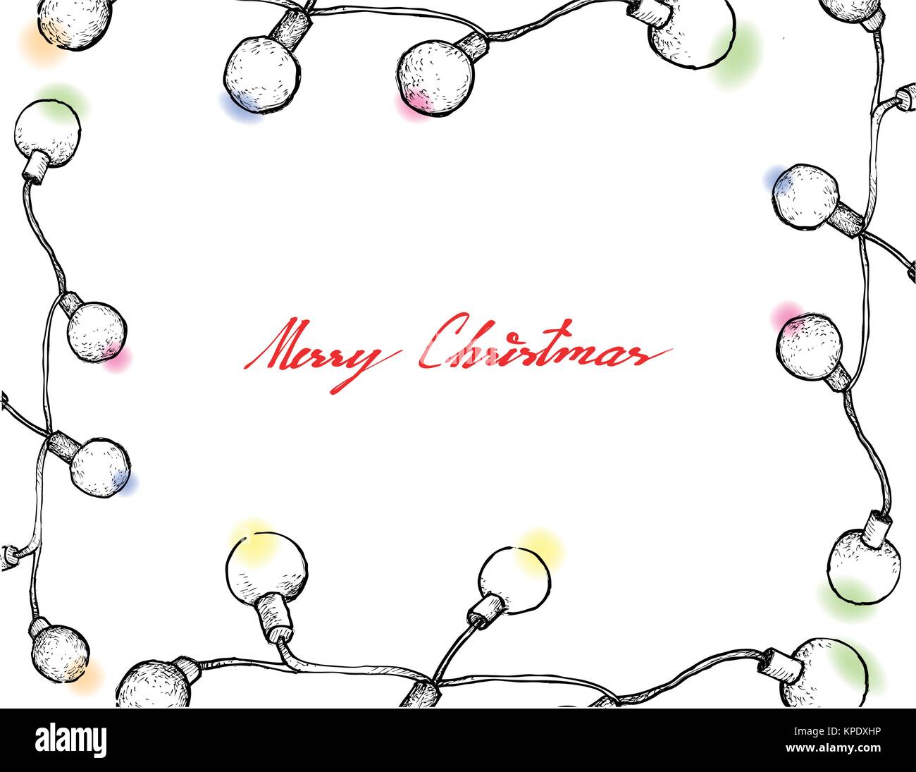 Illustration Frame of Hand Drawn Sketch of Lovely Round Christmas