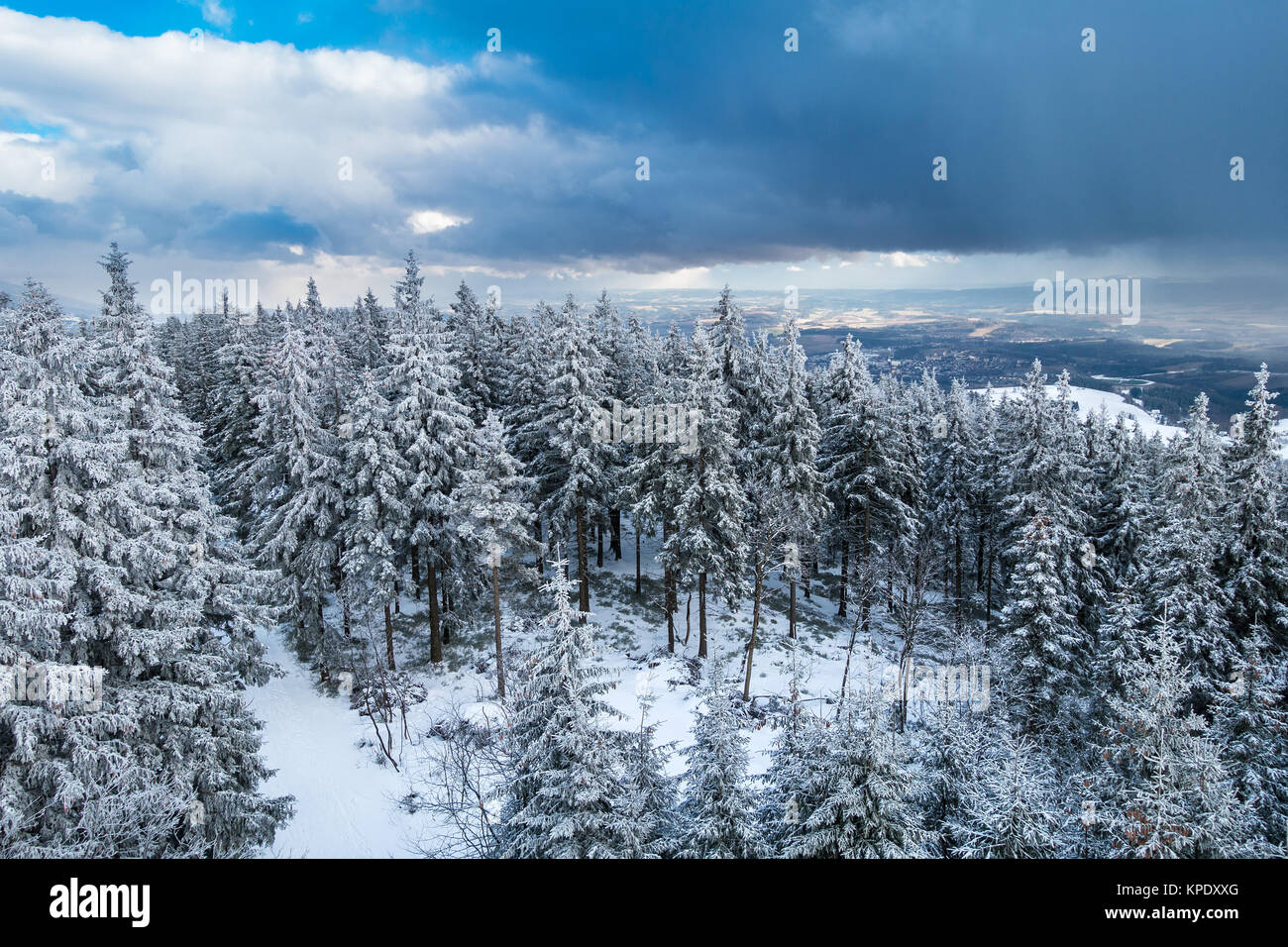 winter in the giant mountains in benecko Stock Photo