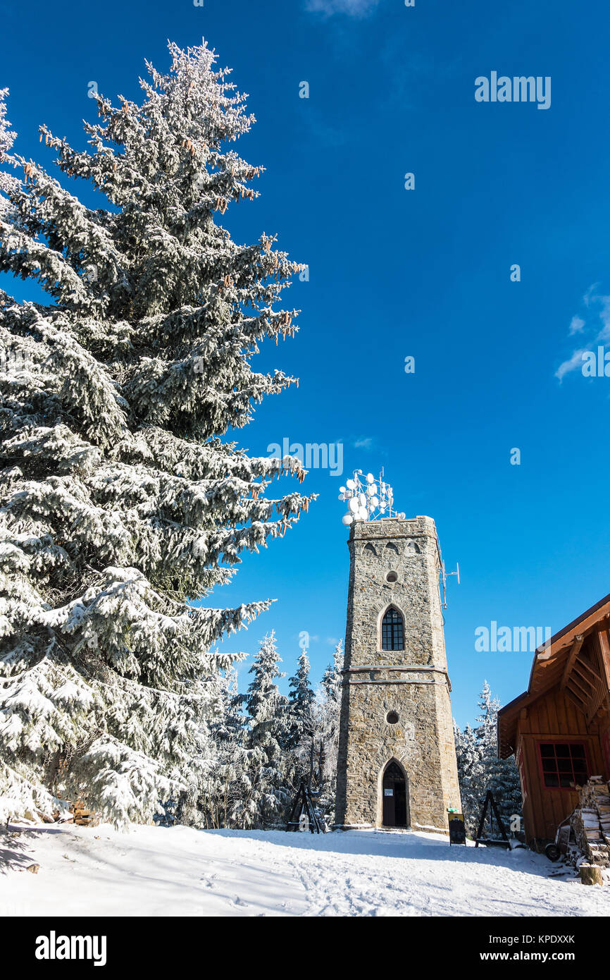 winter in the giant mountains in benecko Stock Photo