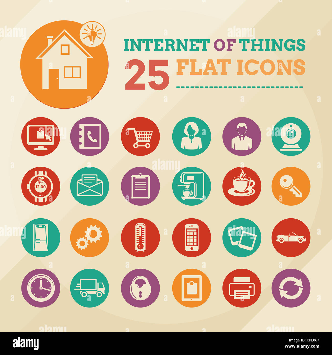 Smart home and internet of things icon set Stock Photo - Alamy