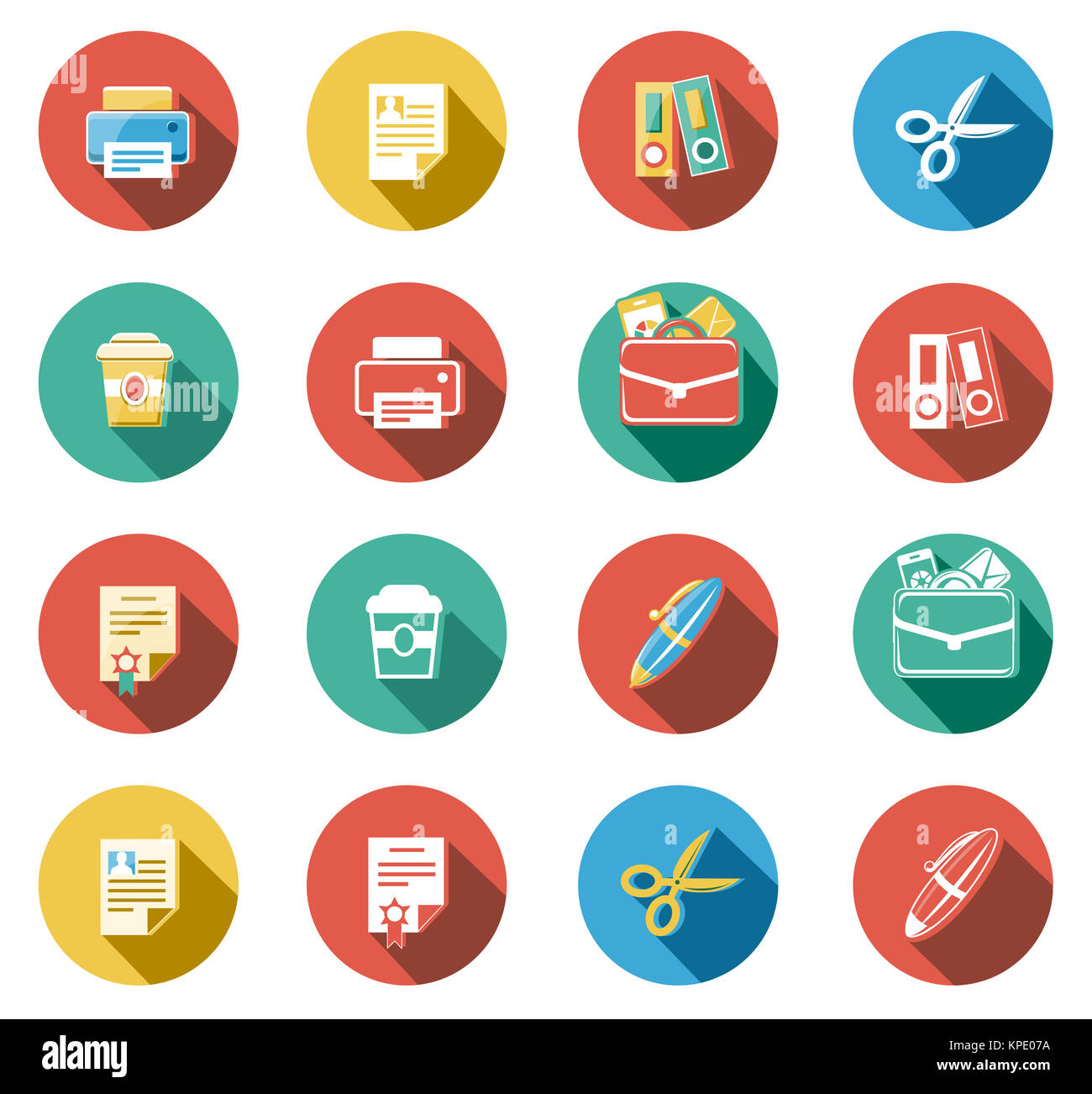 Internet and Web Flat Icons Set Stock Photo - Alamy