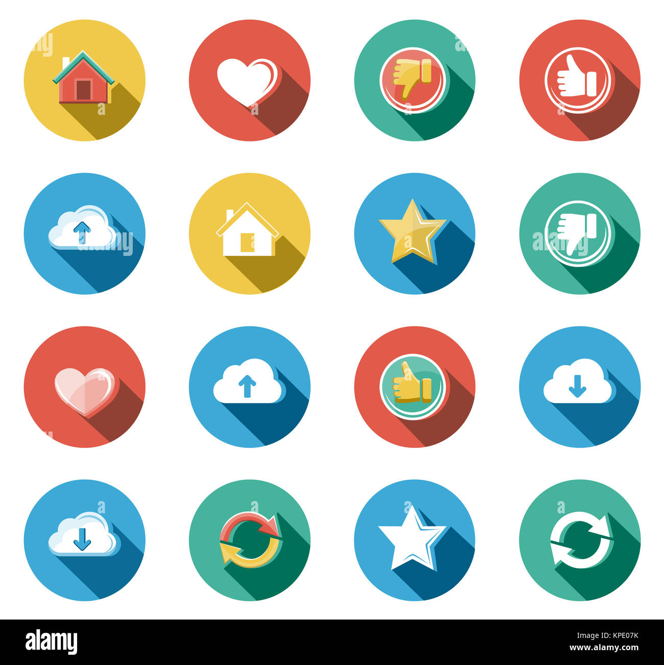 Internet and Web Flat Icons Set Stock Photo - Alamy