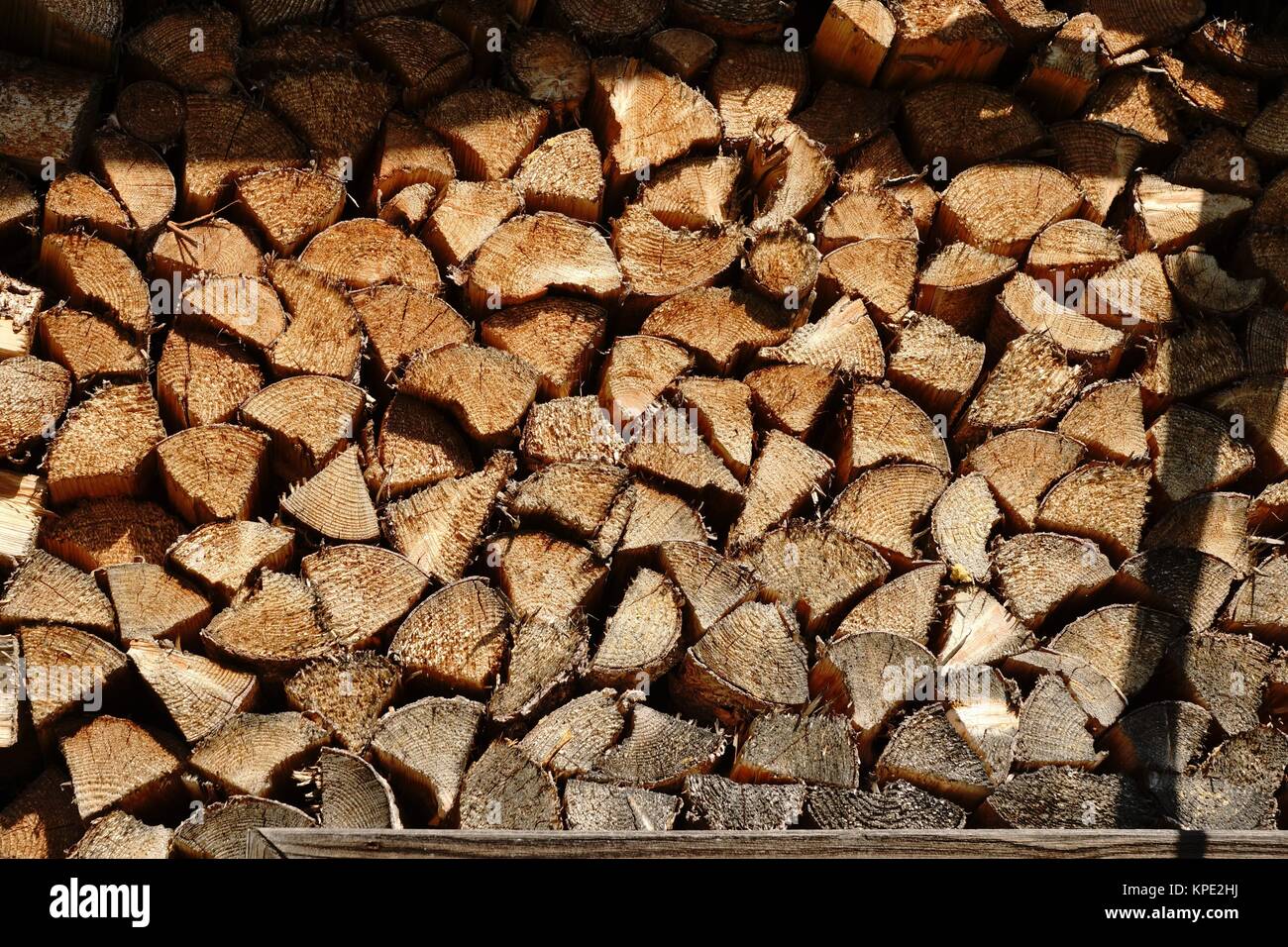 stacked firewood Stock Photo