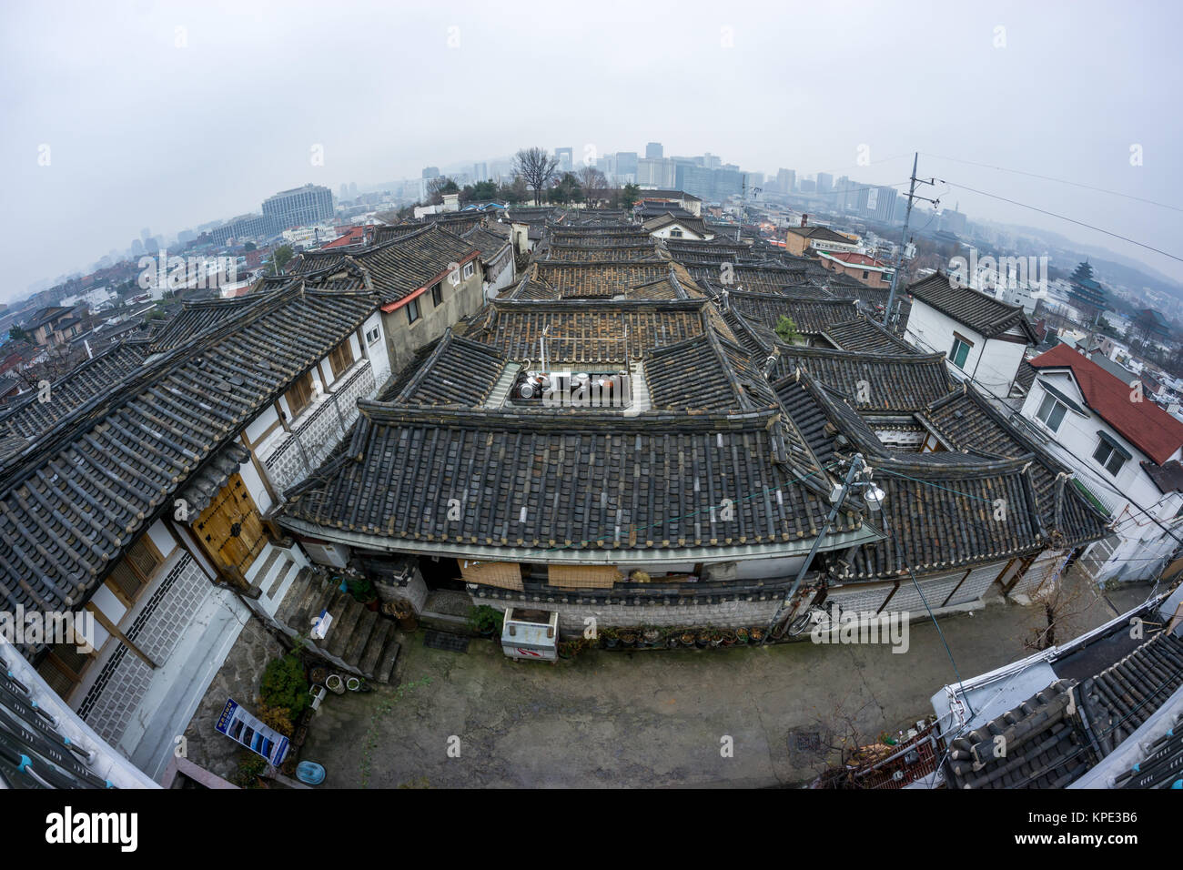 Panoramic view of Bukchon Hanok Village Stock Photo - Alamy