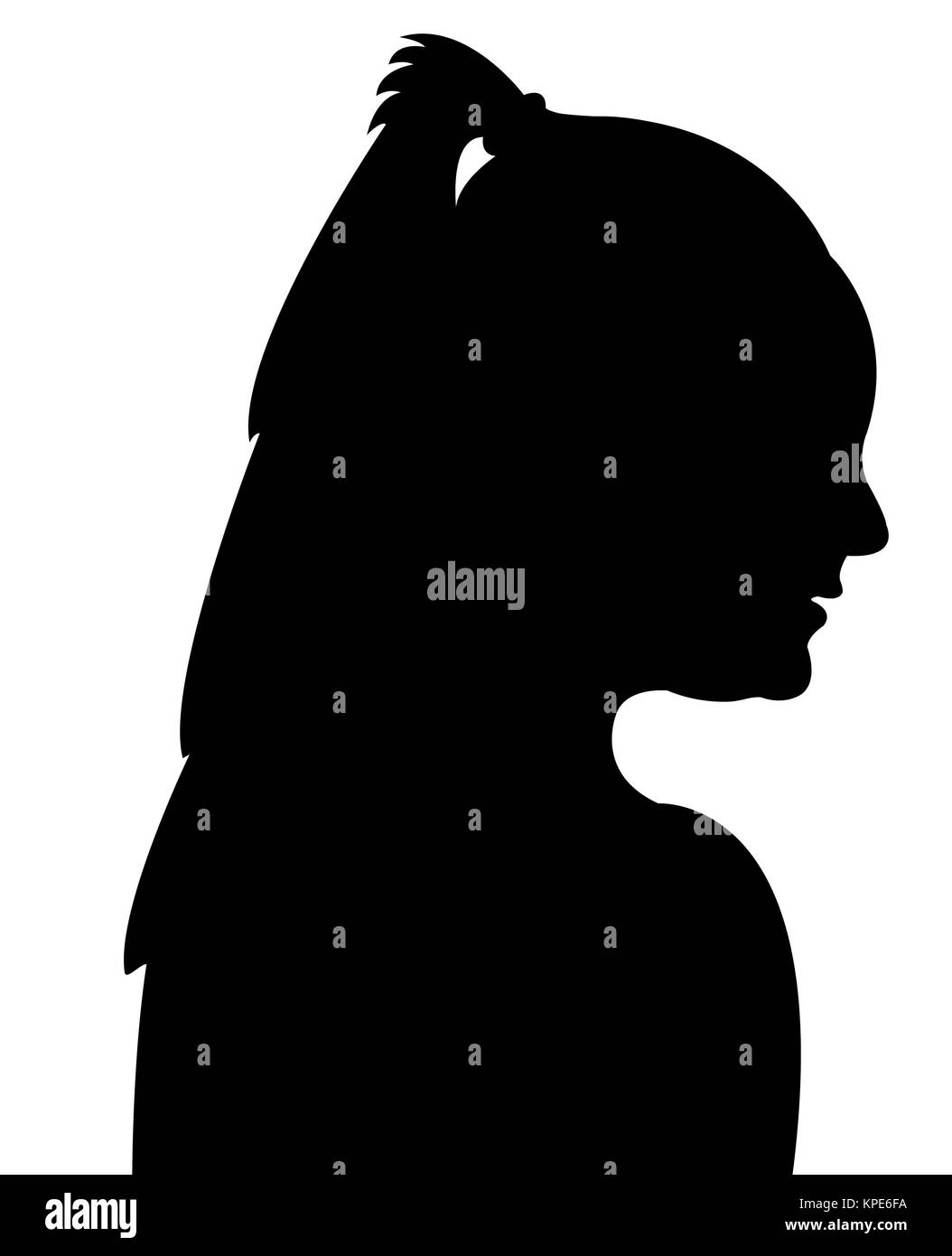 a lady head silhouette Stock Photo
