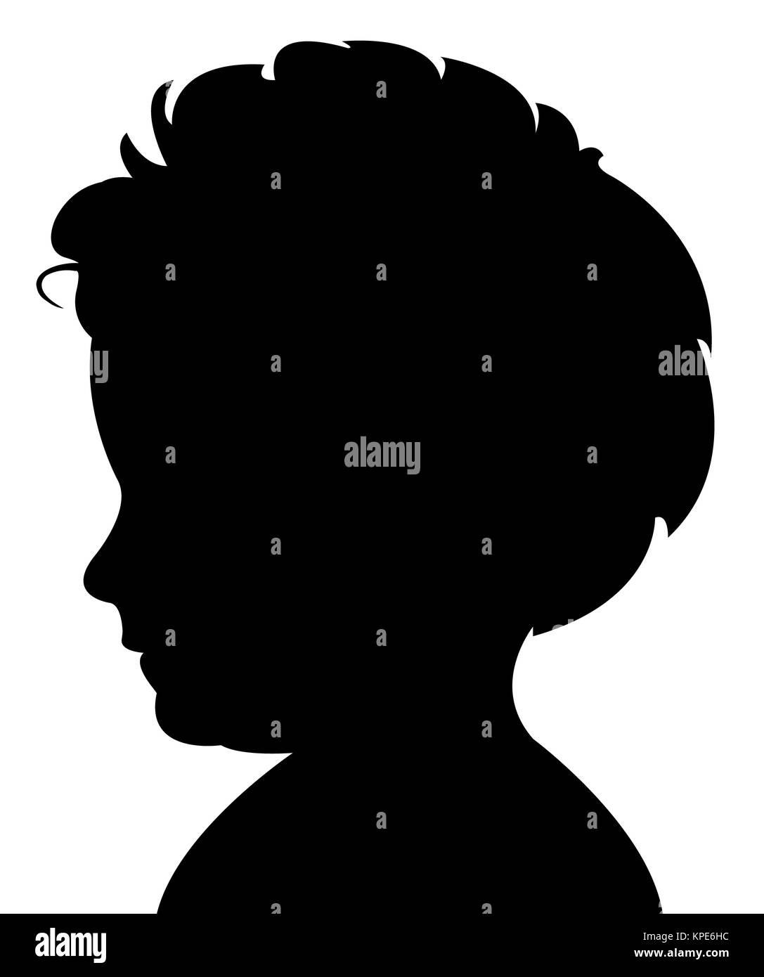 a boy head silhouette Stock Photo