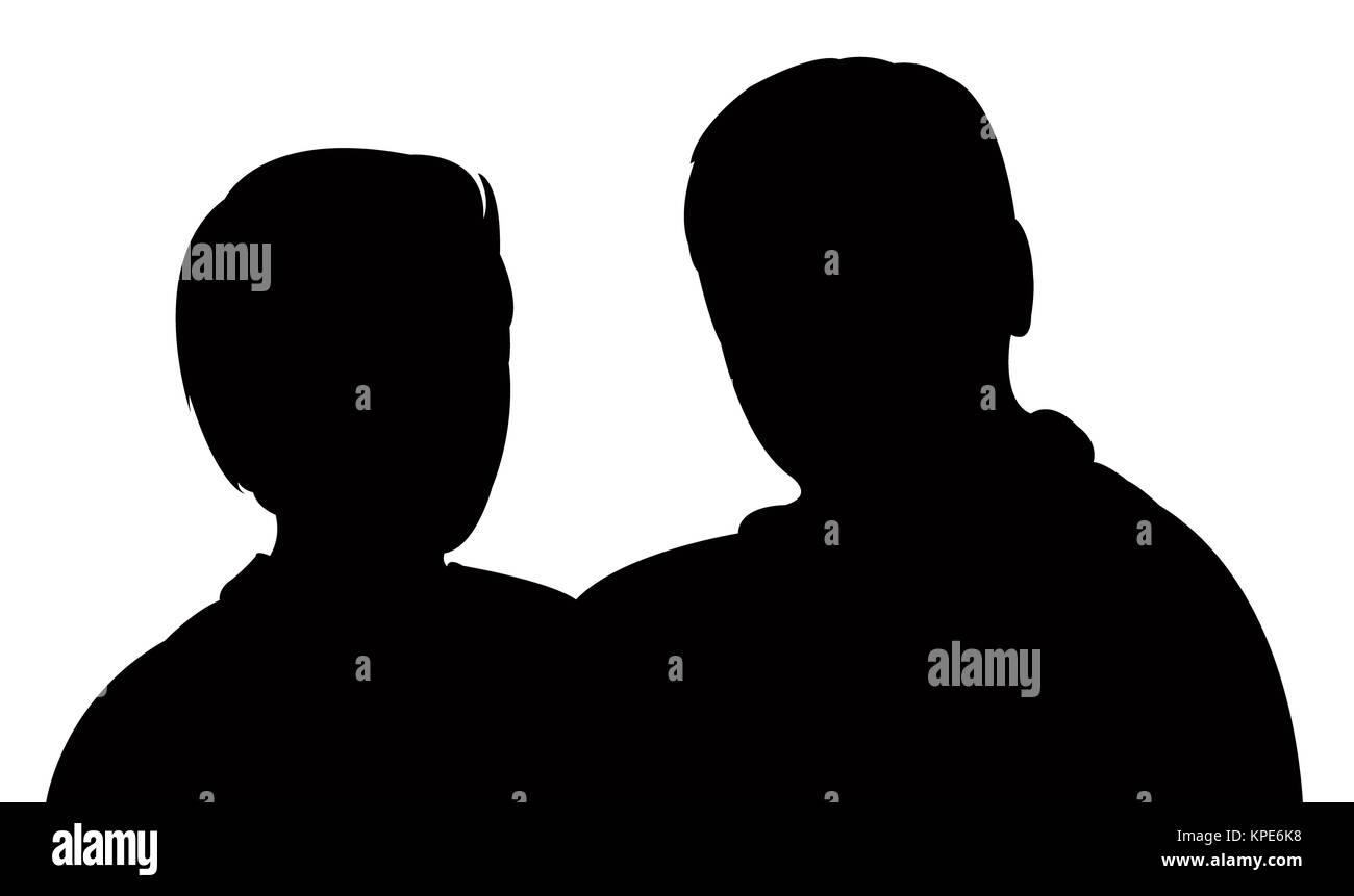 silhouette vector of a couple Stock Photo