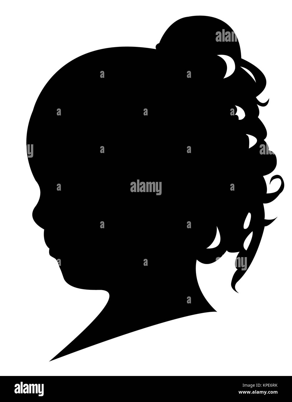 a child head silhouette Stock Photo - Alamy